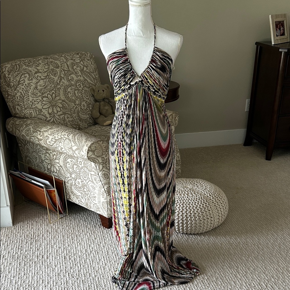 T-bags Los Angeles Multicolor Halter Maxi Dress